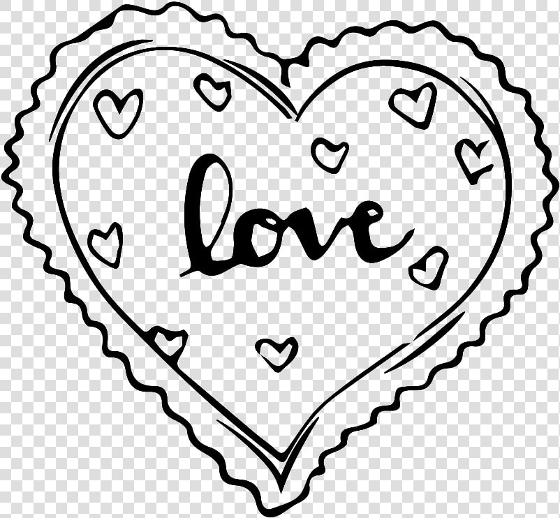 Black And White Hand Drawn Heart Shaped Love Vector   Love Black Vector Png  Transparent PngTransparent PNG