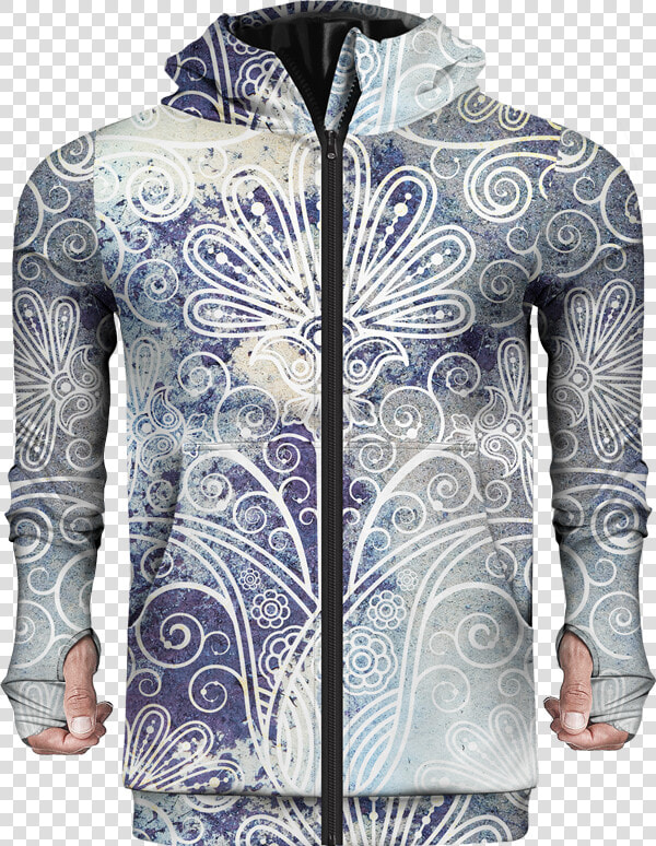 Zip Up Hoodie Paisley Pattern   Hoodie  HD Png DownloadTransparent PNG