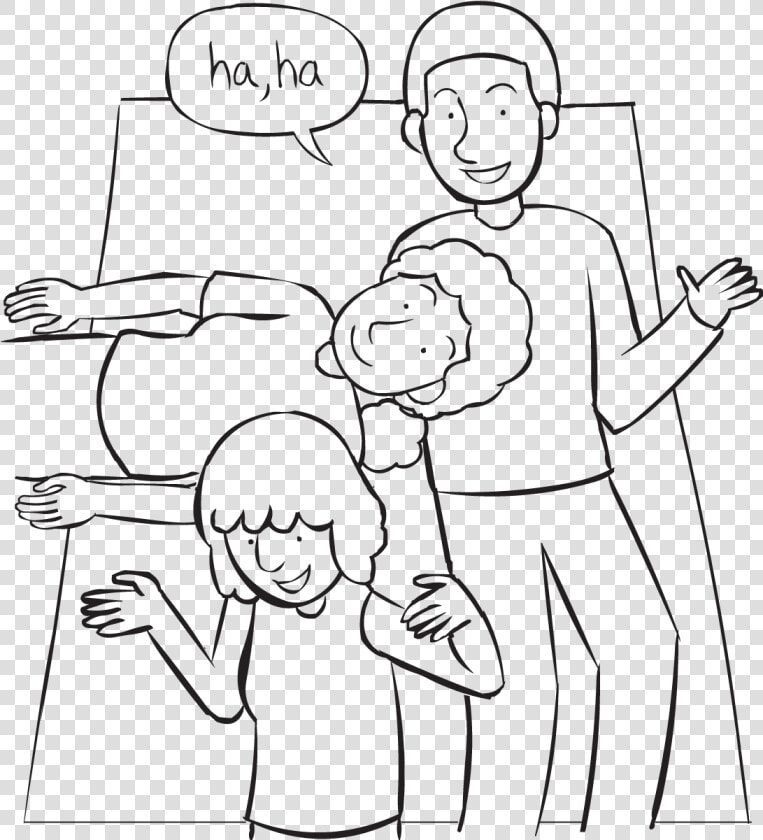 Three People Lying With Heads On Each Other S Stomachs    Line Art  HD Png DownloadTransparent PNG