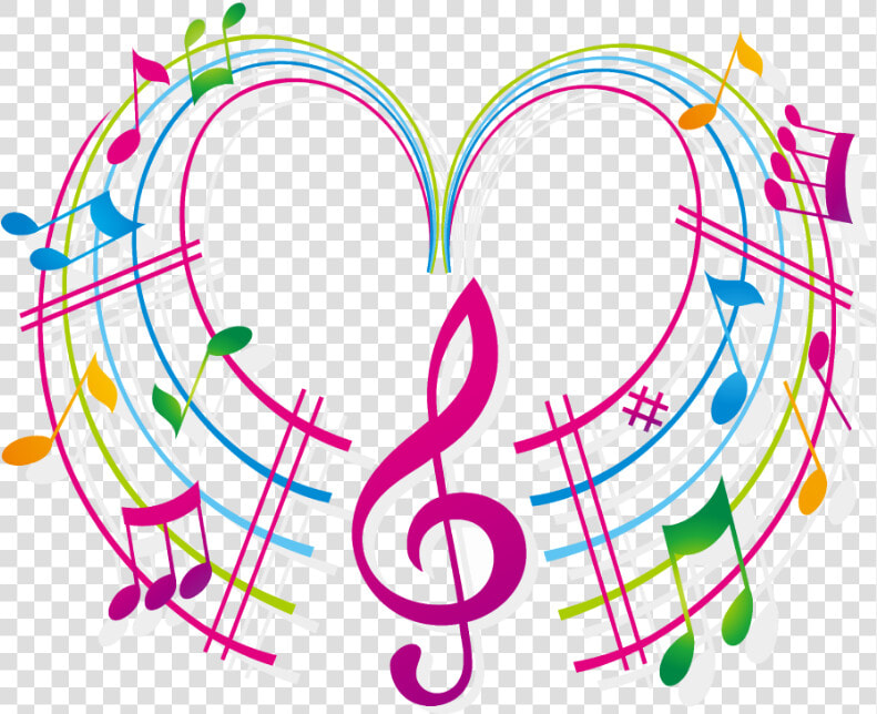  musicalnotes  music  colorful  colored  heart  dance   Colored Music Notes Clipart  HD Png DownloadTransparent PNG