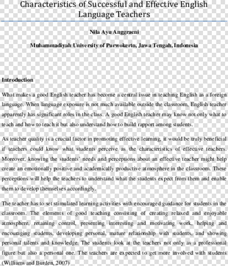 Characteristics Of Good English Teachers  HD Png DownloadTransparent PNG