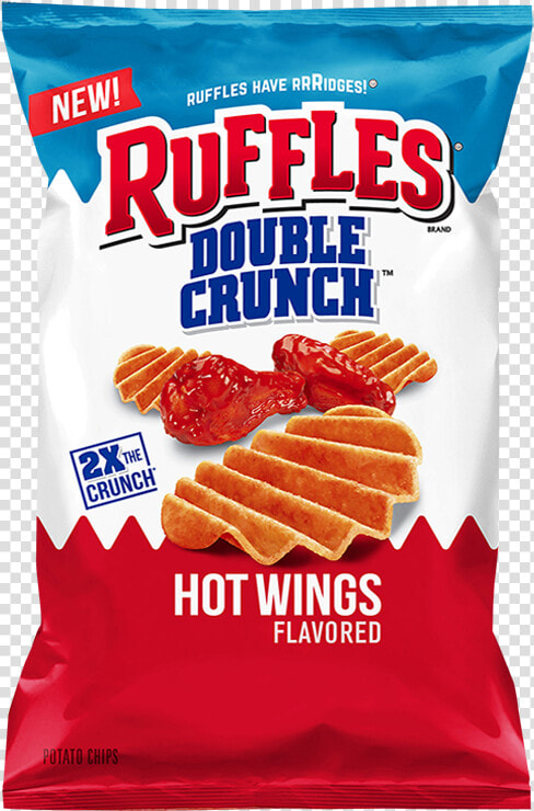 Ruffles® Double Crunch™ Hot Wings Flavored Potato Chips   Ruffles Double Crunch Hot Wings  HD Png DownloadTransparent PNG