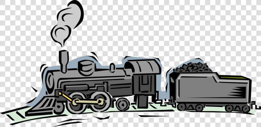 Vector Illustration Of Rail Transport Speeding Steam   Coal Train Cartoon  HD Png DownloadTransparent PNG