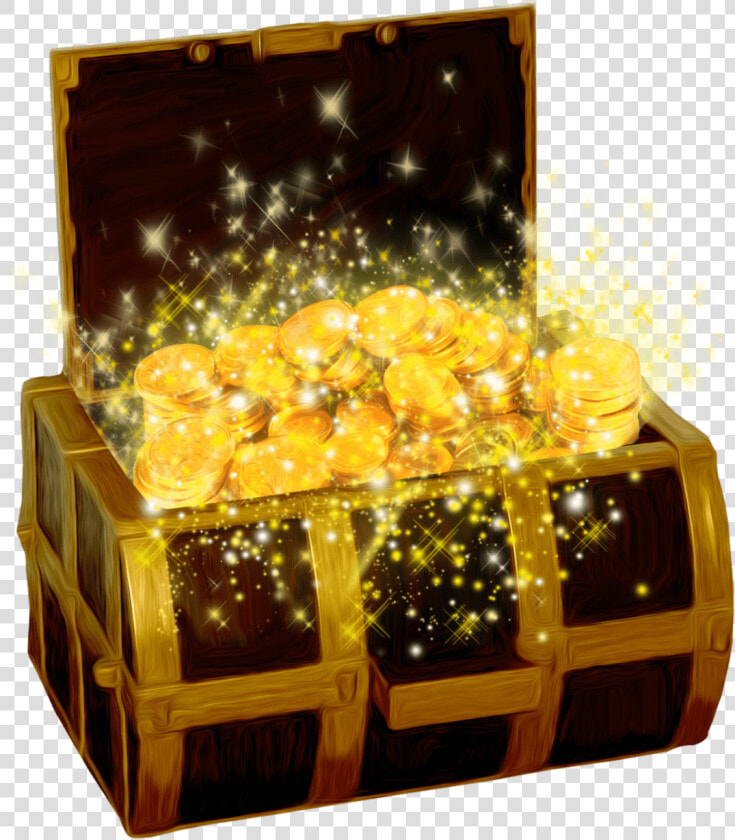 Treasure With Shining Coins Clip Arts   Gold Treasure Box Png  Transparent PngTransparent PNG
