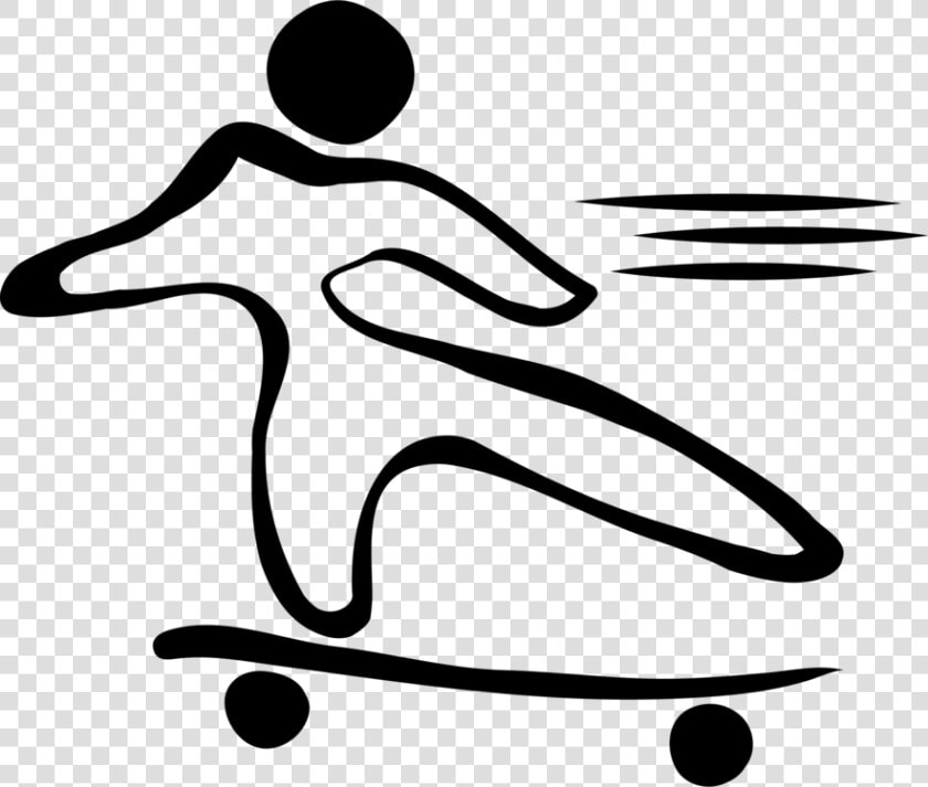 Line Art recreation art   Longboarding  HD Png DownloadTransparent PNG