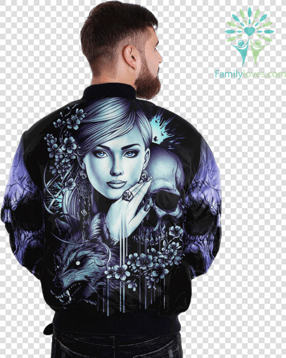 Skull Wolf Girl Over Print Jacket  tag Familyloves   Wear Australian Army Dog Tags  HD Png DownloadTransparent PNG