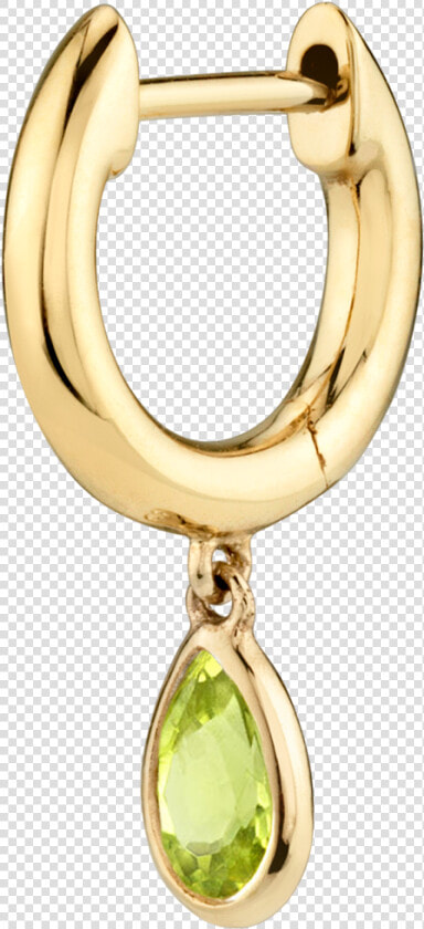 Peridot Teardrop Slim Hoop   Diamond  HD Png DownloadTransparent PNG