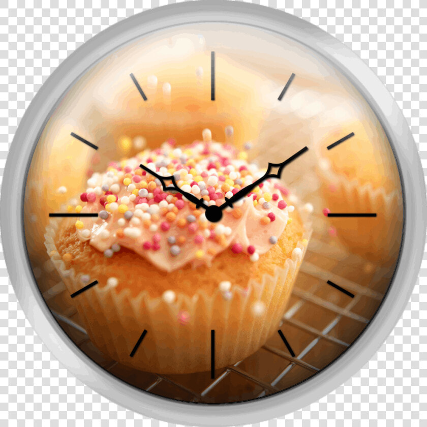 Sprinkles Falling On Frosted Cupcake   Wall Clock  HD Png DownloadTransparent PNG