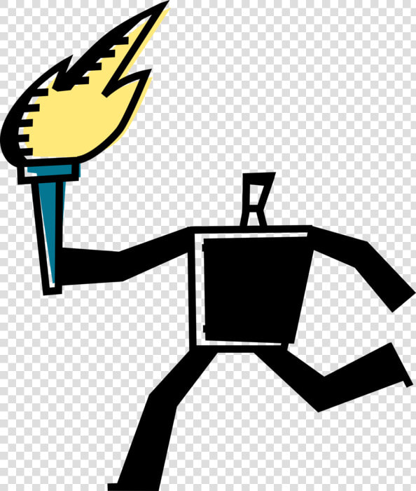 Vector Illustration Of Runner Carries Olympic Torch  HD Png DownloadTransparent PNG