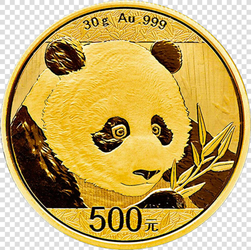 China Panda 30g Gold Coin 2018 Motif   Panda Gold Coin 2018  HD Png DownloadTransparent PNG