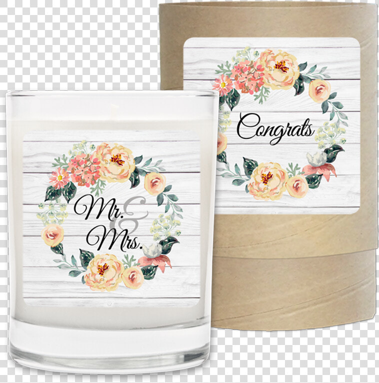 Congrats Wreath Wedding Candle   Garden Roses  HD Png DownloadTransparent PNG