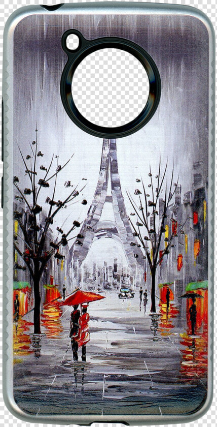 Motorola E4 Carbon Fiber Design Paris Tower   Oil Painting Paris Love  HD Png DownloadTransparent PNG