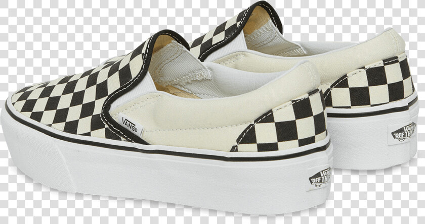 Ua Classic Slip On Platform Sneakers  Black white    Slip on Shoe  HD Png DownloadTransparent PNG
