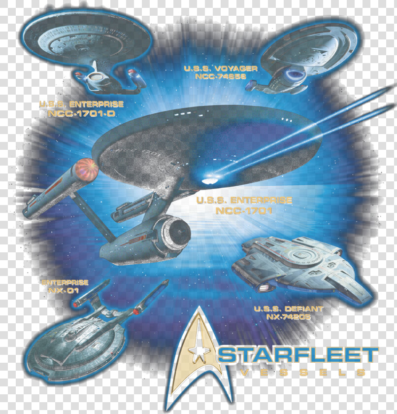 Star Trek Starfleet Vessels Men S Ringer T shirt   Star Trek Voyager Ship  HD Png DownloadTransparent PNG