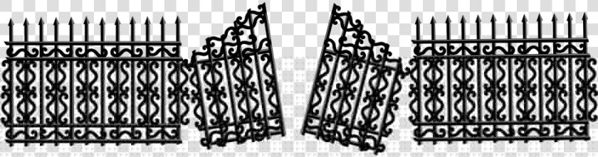 Fence  Open  Barricade  Door  Entrance  Gate  Iron   Wrought Iron Boundary Wall Grill Fence  HD Png DownloadTransparent PNG