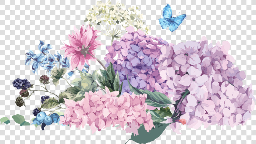 Flower Bouquet Hydrangea Wedding Illustration Watercolor   Hydrangea Flower Vector Png  Transparent PngTransparent PNG