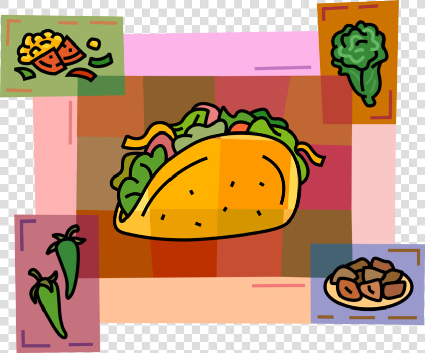 Vector Illustration Of Mexican Cuisine Taco Corn Or   Tacos Clipart  HD Png DownloadTransparent PNG