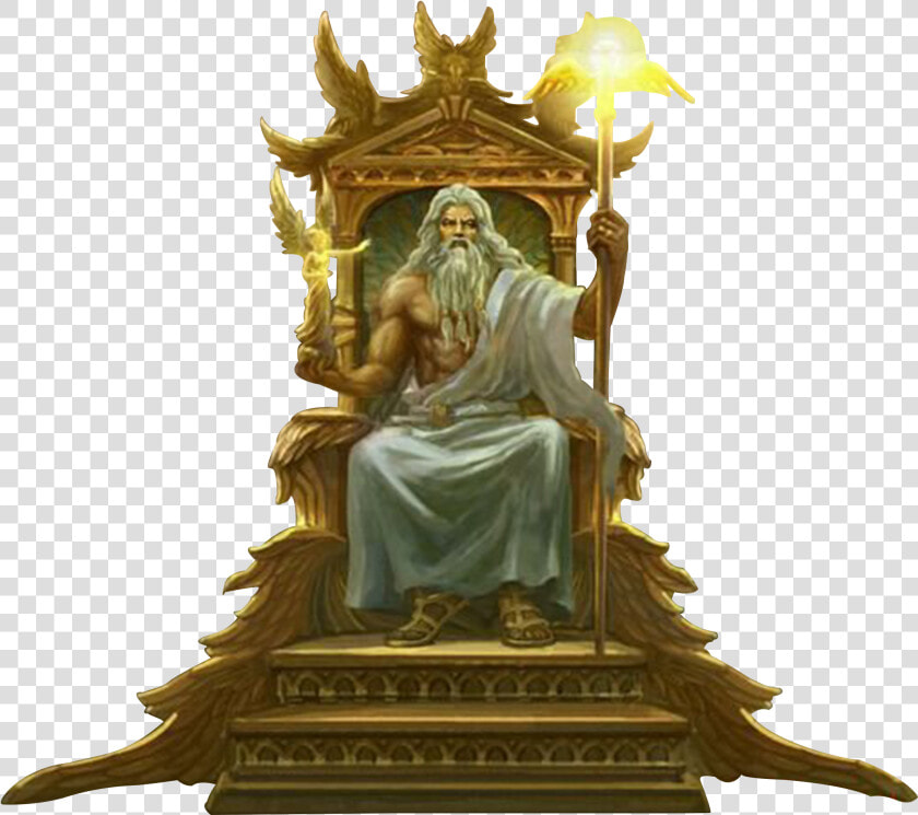 Diety Statue Png   Zeus Sitting On Throne  Transparent PngTransparent PNG