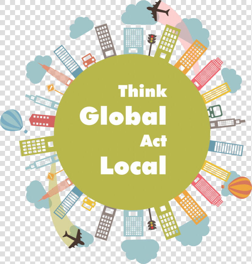 28 Sep Think “glocalisation” For Local And Global Considerations   Planet Earth With Building Around  HD Png DownloadTransparent PNG