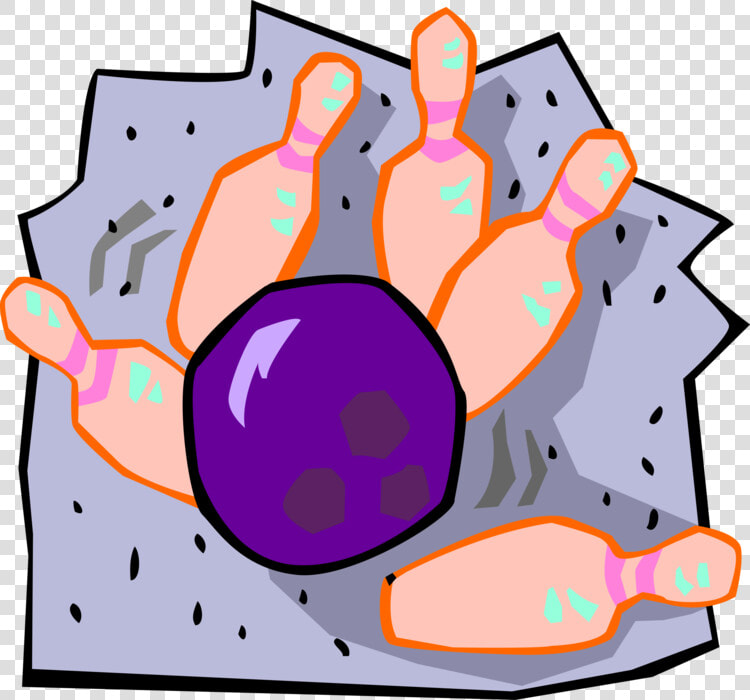 Vector Illustration Of Game Of Bowling Ball Striking   Ten pin Bowling  HD Png DownloadTransparent PNG