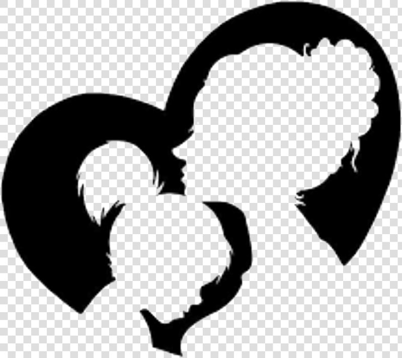 Silhouette Mother Daughter Drawing Art   Mom And Daughter Drawing  HD Png DownloadTransparent PNG