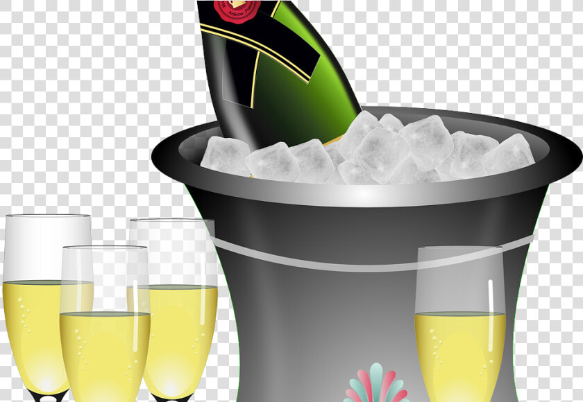 Transparent Don T Forget Clipart   Drawn Champagne Bottle In Ice Bucket  HD Png DownloadTransparent PNG