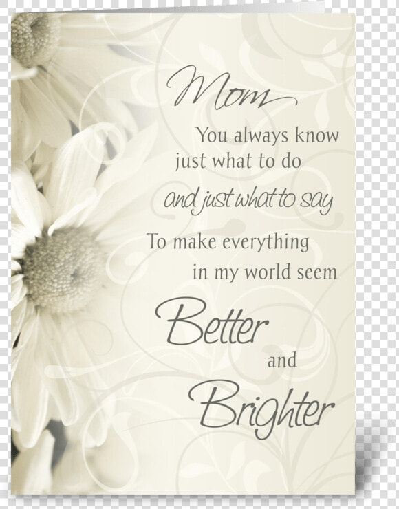Happy Birthday Mom White Flowers Greeting Card   Happy Wedding Anniversary Cards  HD Png DownloadTransparent PNG