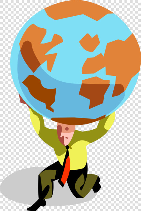 Vector Illustration Of Businessman Greek Mythology   Weights On Shoulders Vector  HD Png DownloadTransparent PNG