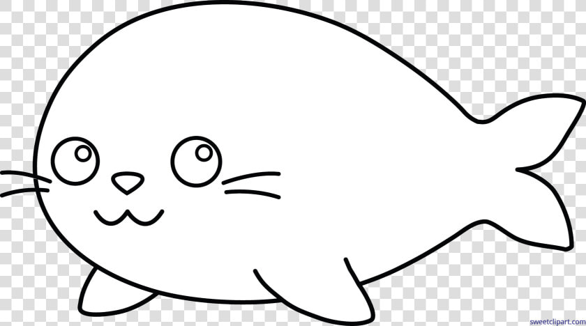 Seal Lineart Black And White   Baby Seal Clip Art  HD Png DownloadTransparent PNG