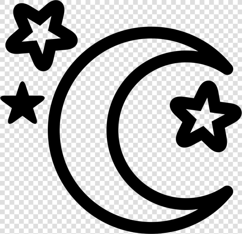 Moon And Stars   Moon Star Out Line  HD Png DownloadTransparent PNG