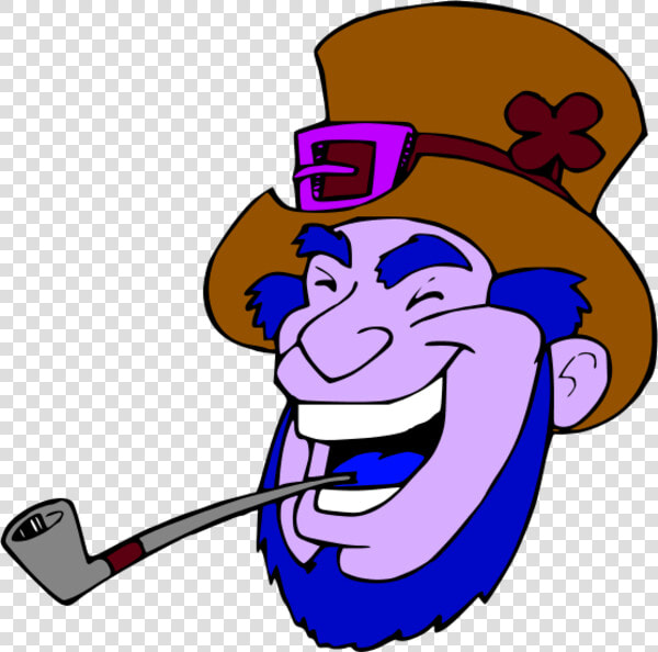 Laughing Man While Smoking Pipe Vector Clip Art   Laughing Leprechaun  HD Png DownloadTransparent PNG