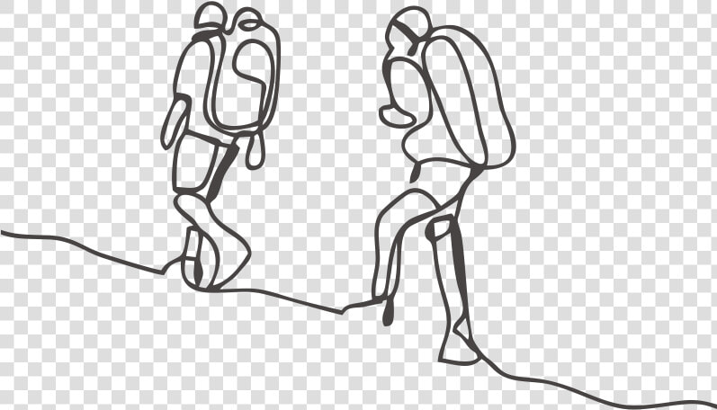 Mountain Trekking   Mountain Line Drawing  HD Png DownloadTransparent PNG