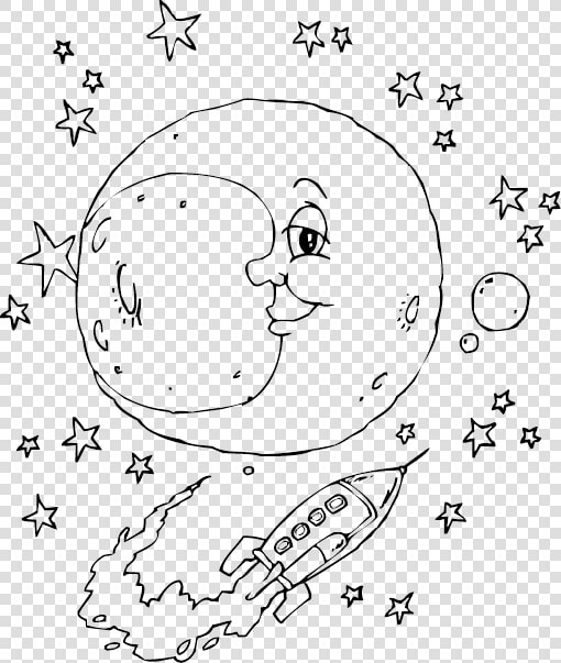 Desenho De Foguete Especial Viajando Até A Lua Para   Rocket Coloring  HD Png DownloadTransparent PNG