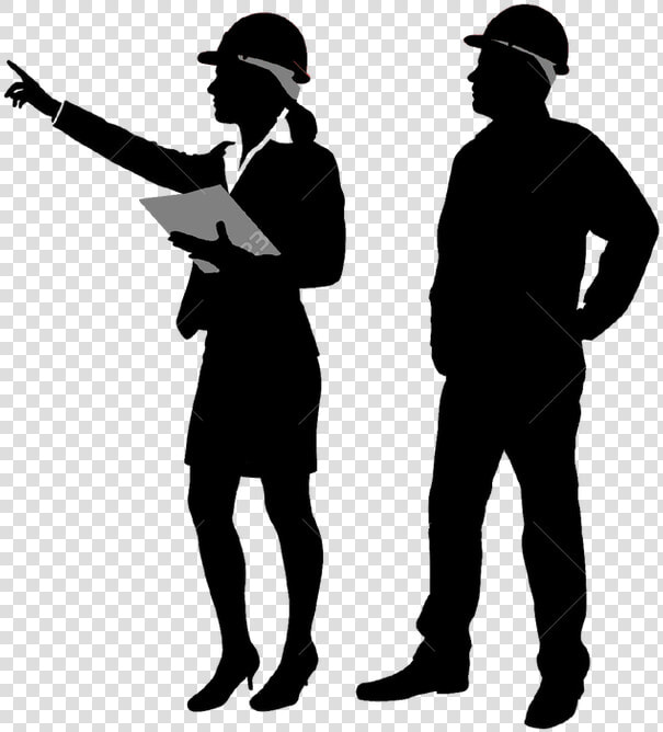 Silhouette Image Construction Engineer Job   Female Silhouette Construction Worker  HD Png DownloadTransparent PNG