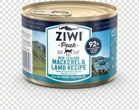 Ziwi Peak Mackerel  amp  Lamb Cat Can 185g Front View   Ziwipeak Wet Cat Food  HD Png DownloadTransparent PNG