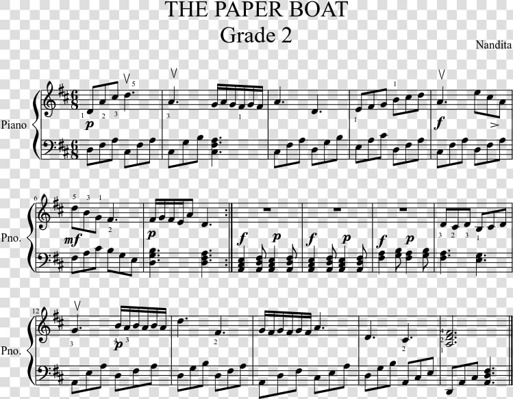 The Paper Boat Grade 2 Sheet Music Composed By Nandita   Ngarra Burra Ferra Sheet Music  HD Png DownloadTransparent PNG