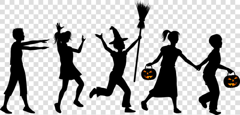 Transparent Halloween Silhouette Png   Trick Or Treat Safety Tips 2019  Png DownloadTransparent PNG