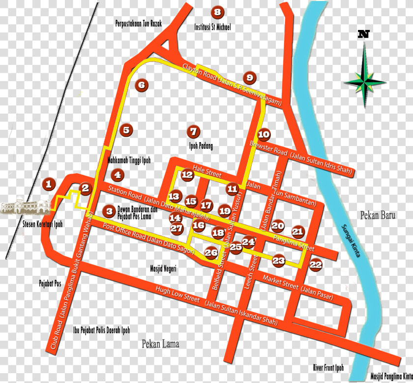 Ipoh Heritage Trail Map  HD Png DownloadTransparent PNG