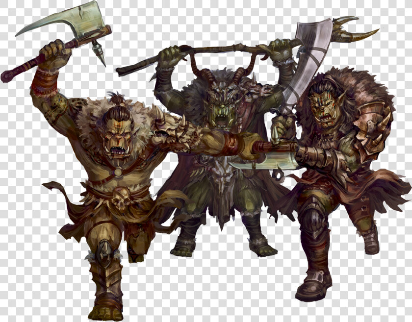 Three Orcs With Weapons Drawn   Illustration  HD Png DownloadTransparent PNG
