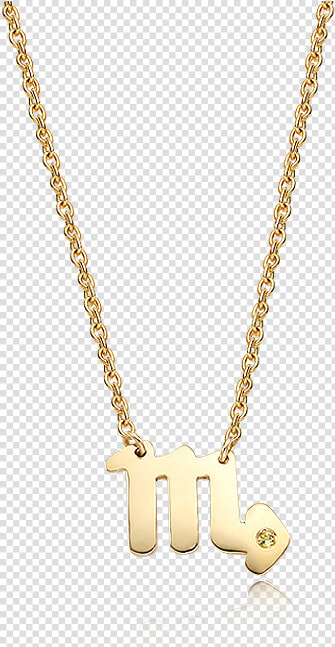 14k 18k Solid Gold Scorpio Zodiac Sign Necklace   Necklace  HD Png DownloadTransparent PNG
