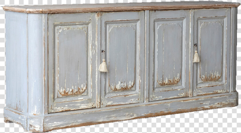 Cream Distressed Sideboard With Four Doors And Wood   Cabinetry  HD Png DownloadTransparent PNG