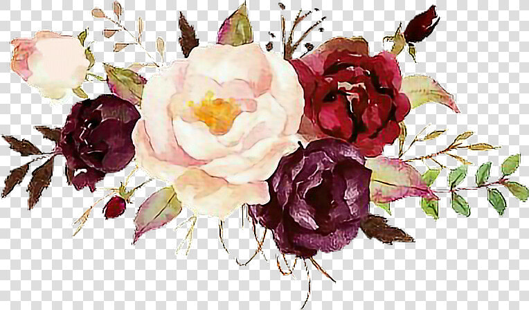  beautiful  watercolor  lovewatercolors  flowers  flores   Burgundy Watercolor Flowers Png  Transparent PngTransparent PNG