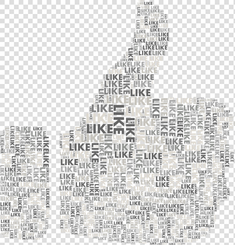 Like Thumbs Up Word Cloud Grayscale Clip Arts   Word Cloud Like  HD Png DownloadTransparent PNG