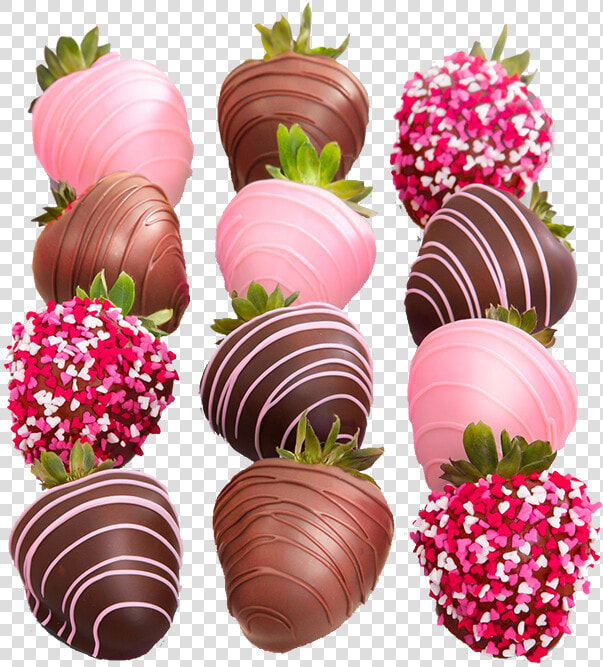 12 Chocolate Covered Strawberries With Shots Valentines   Chocolate Covered Strawberry With Sprinkles  HD Png DownloadTransparent PNG
