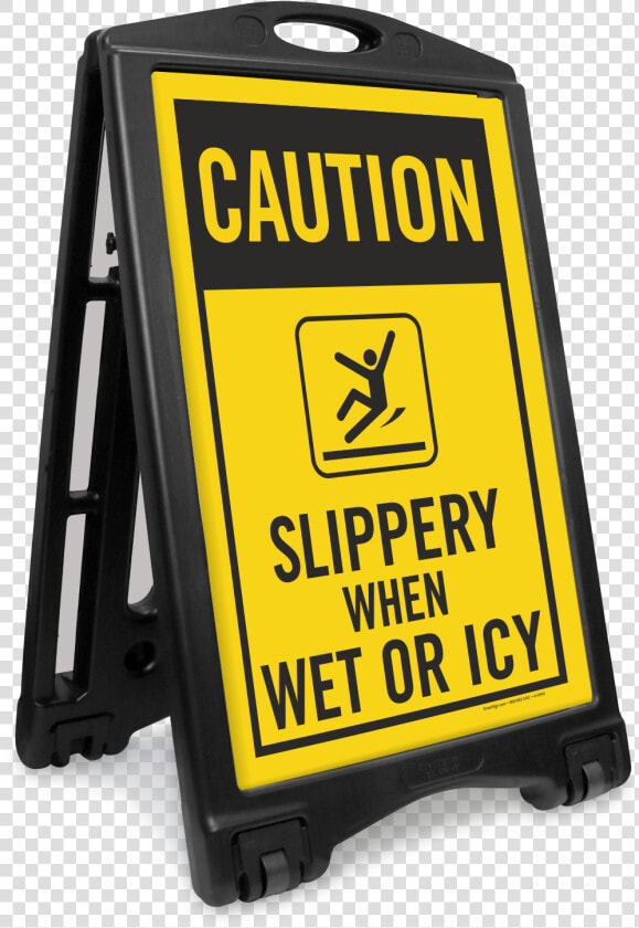 Slippery When Wet Or Icy Sidewalk Sign Kit   No Parking Sign Portable  HD Png DownloadTransparent PNG