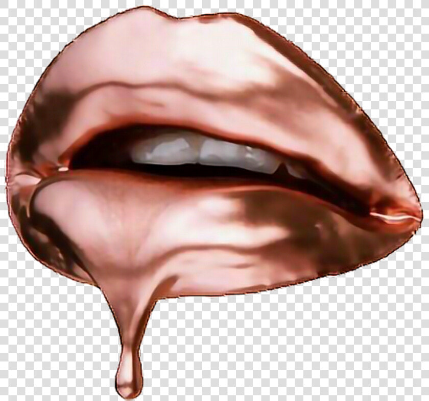  dripping  rosegold  lips  kiss  lipstick  HD Png DownloadTransparent PNG