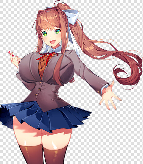 Vector Transparent Library Monika Doki Literature Club   Doki Doki Literature Club Monika  HD Png DownloadTransparent PNG
