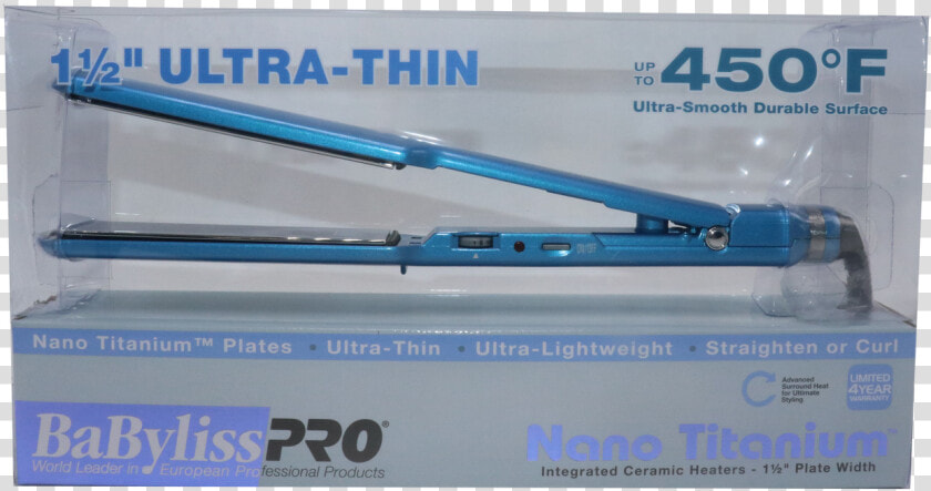 Babylisspro Nano Titanium Ultra Thin Flat Iron 1 1 2   Plancha Babyliss Pro Nano Titanium  HD Png DownloadTransparent PNG