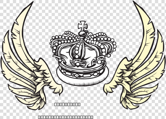 Crown And Wings Herolday Elements Svg Clip Arts   Crown Drawing For Tattoo  HD Png DownloadTransparent PNG