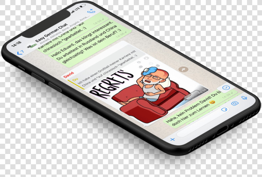 Easy German Chat   Isometric Iphone Mockup Png  Transparent PngTransparent PNG